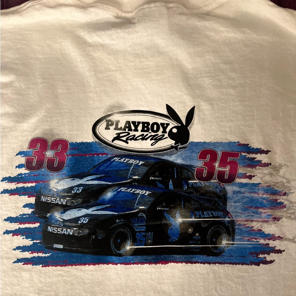 Playboy Racing Graphic White Short Sleeve Tee - Picture 4 of 5